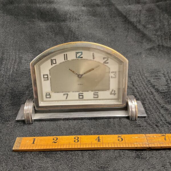 Continental art deco chrome eight day clock on swivel base circa 1930