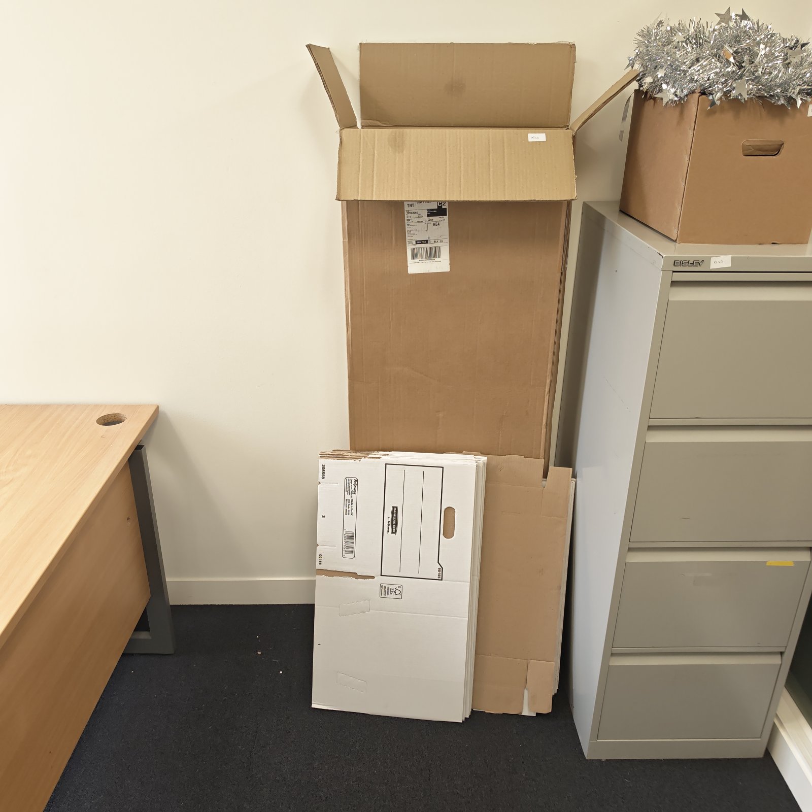 Bundle of storage boxes of mixed sizes