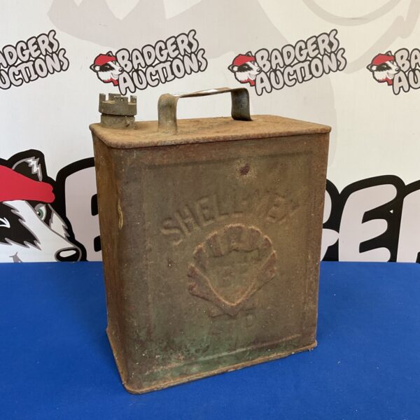 Vintage shell mex fuel can with original cap