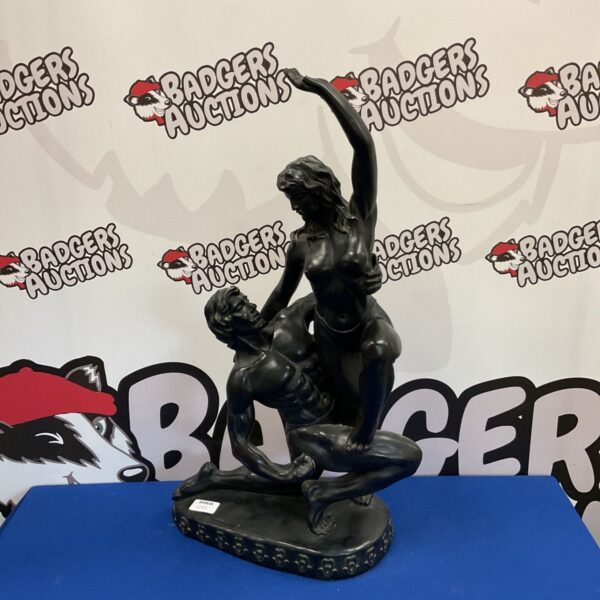 Academy resin statue of two intertwined semi nude posing figures 23” tall