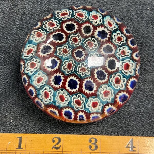 Vintage offset millifiori Glass Paperweight