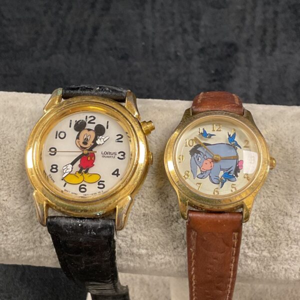 two disney quartz watches mickey and Eeyore