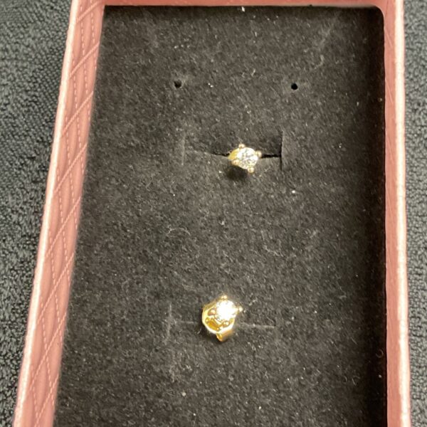 pair of moisanite 925 silver gilt earings
