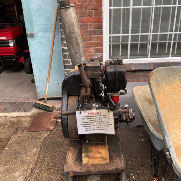 Late 1960’s petter ph1.5 bhp single cylinder diesel engine with pto (hydraulic pump) used as a log splitter and reconditioned 10years ago