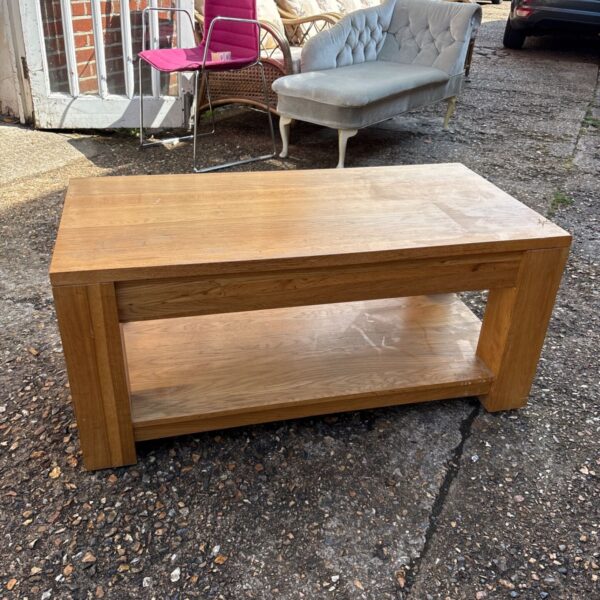 Rectangular oak coffee table