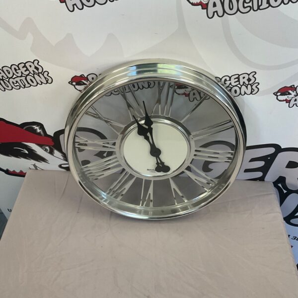 Mayfair Quartz wall clock, 18 inch diameter, vintage style.