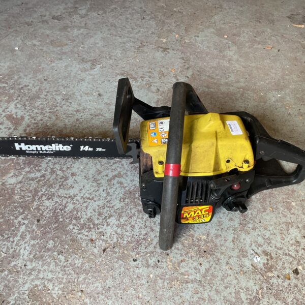 McCulloch Mac 335 petrol chainsaw in used condition.