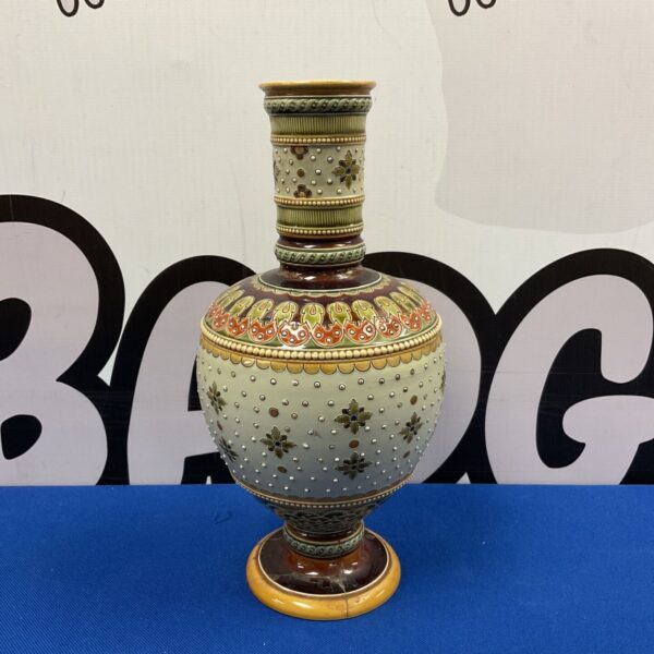 Antique Mettlach vase with floral decoration, model 1808.