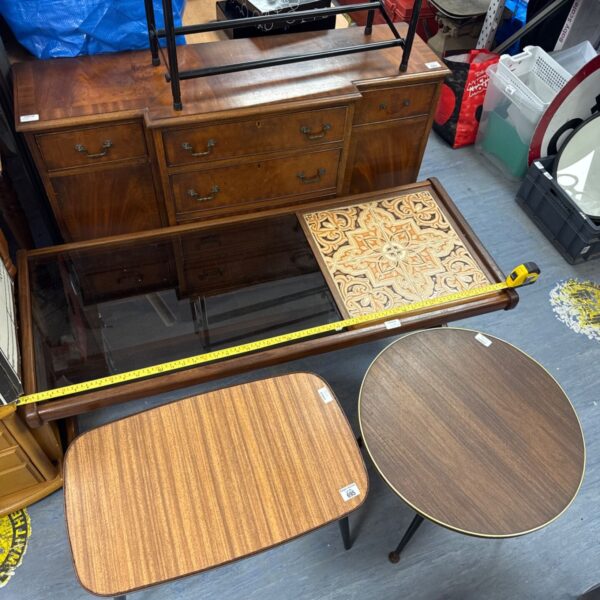 Vintage mid-century coffee table set with G Plan table.