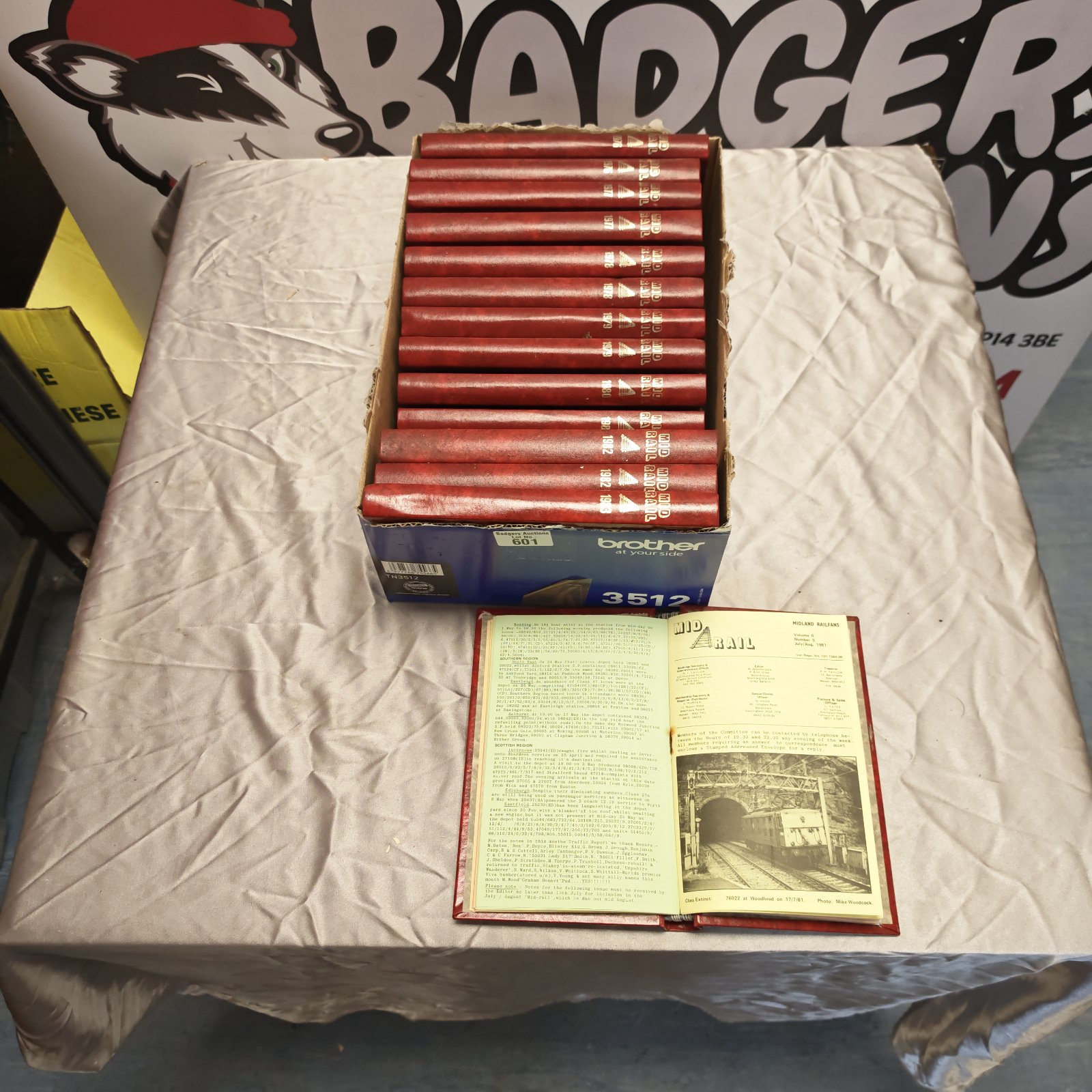Collection of vintage mid rail books in leather folders.