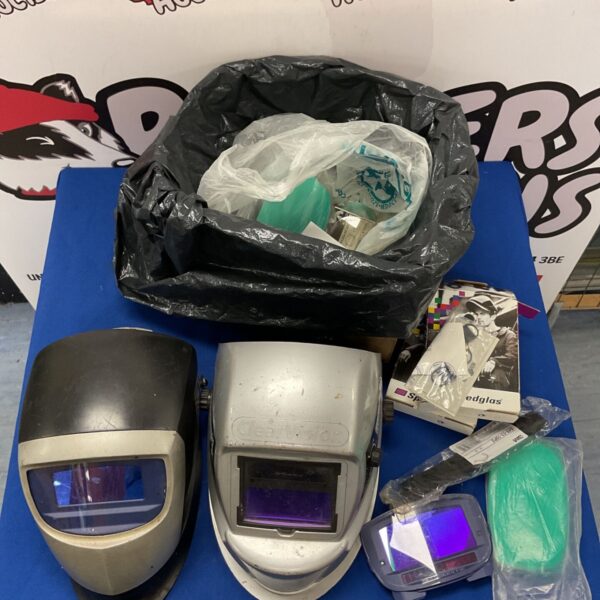 Miller Electric welding helmet with auto darkening filter for welding safety.