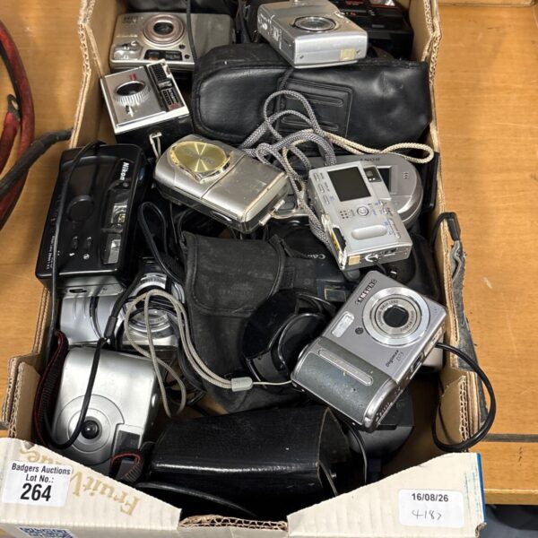 Mixed camera lot including Samsung, Olympus and Nikon cameras.