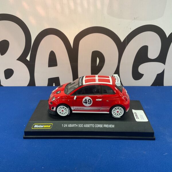 Motorama Abarth 500 Assetto Corse diecast model car, 1:24 scale.