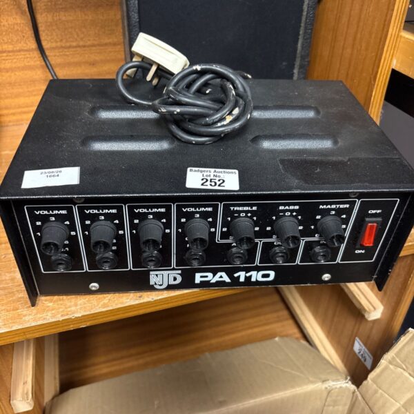 NJD PA 110 powered mixer amplifier vintage audio equipment.