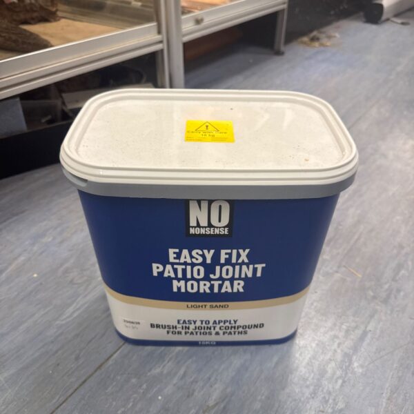 15kg bag of No Nonsense Easy Fix patio joint mortar for garden paving.