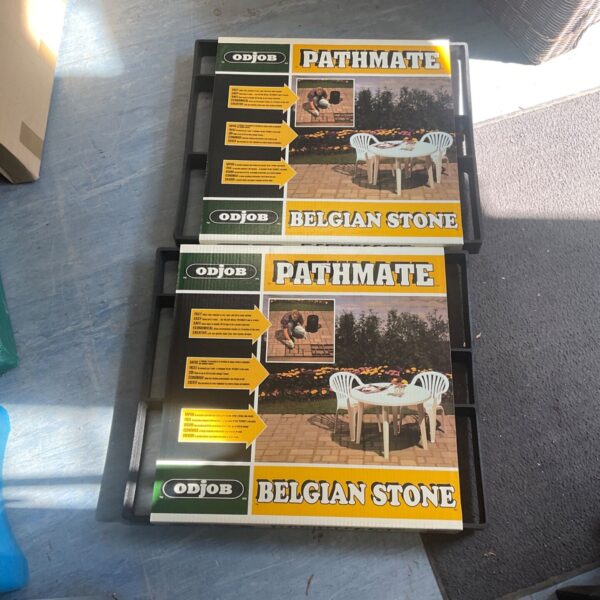 Odjob Path Mate Belgian Stone template for creating garden paths.