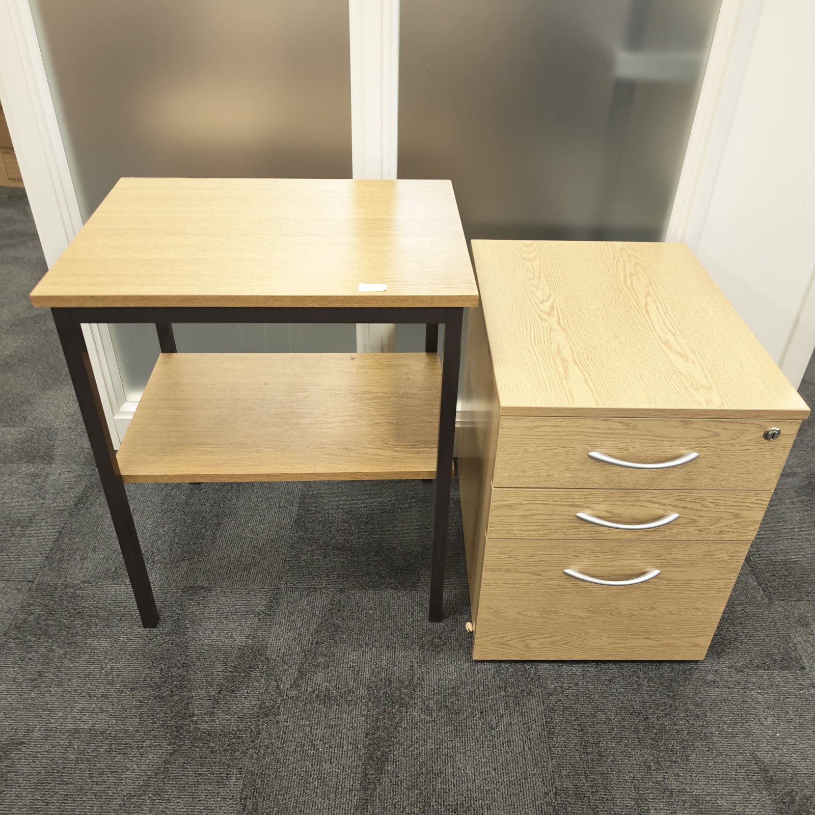 Modern office storage set with cabinet and hall table.