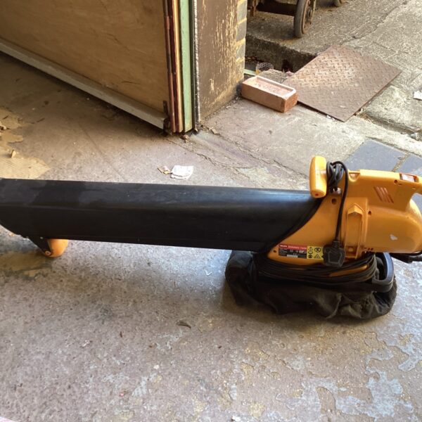 Poulan Pro electric blower vacuum mulcher for garden cleanup.