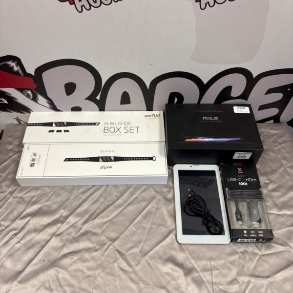 Prontotec Axius 7 inch tablet and HELOLX smartwatch lot.