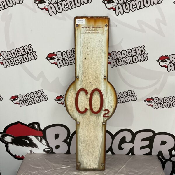Vintage Pyrene CO2 enamel sign for collectors.