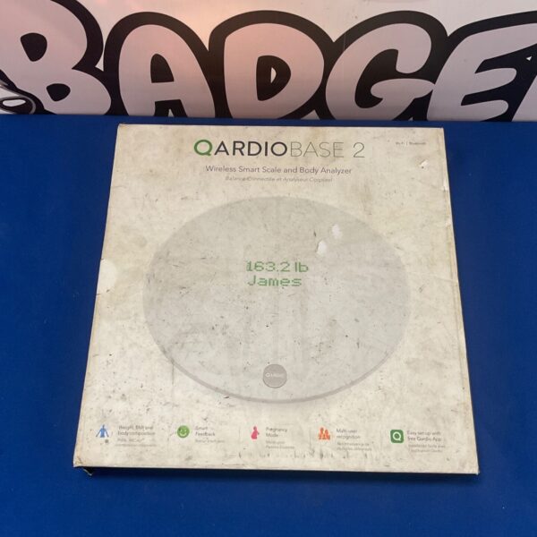 QardioBase 2 wireless smart scale in box, health and fitness device.