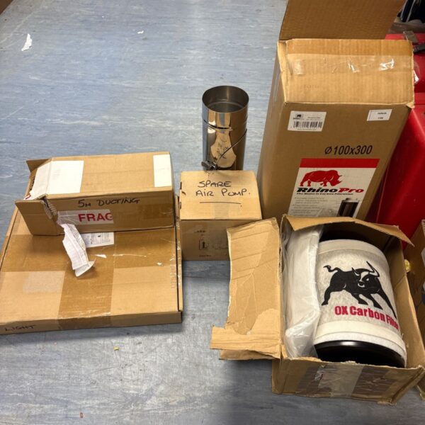 Rhino Pro plant growing kit components in boxes.
