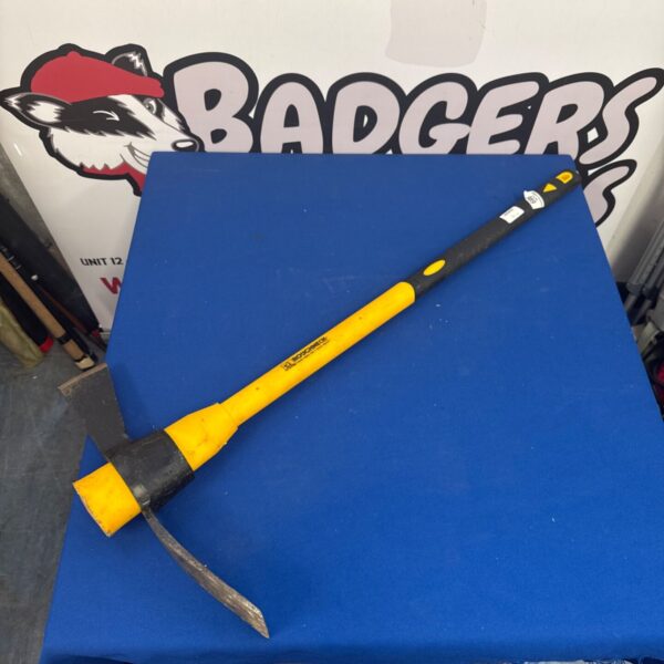 Roughneck mattock, a durable garden digging tool.
