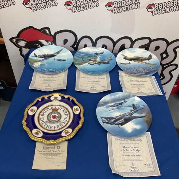 Royal Doulton Defence of the Realm plates featuring WWII warplanes.
