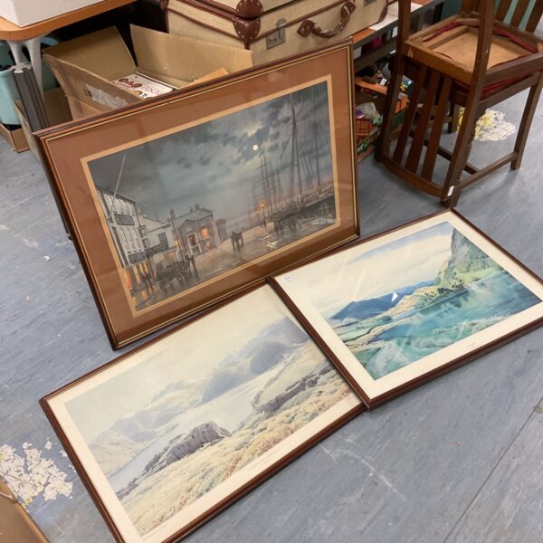 Framed W Heatton Cooper Scottish Highland landscape print.