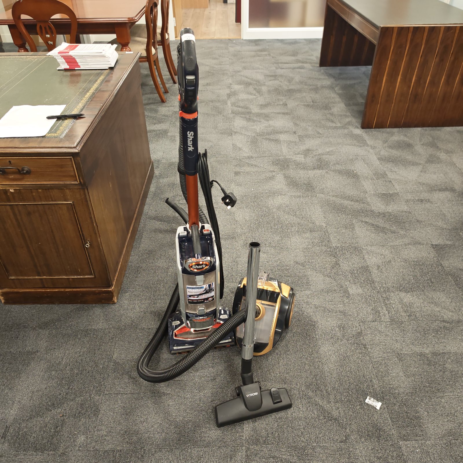Shark Vytronix upright vacuum cleaner for home floor care.