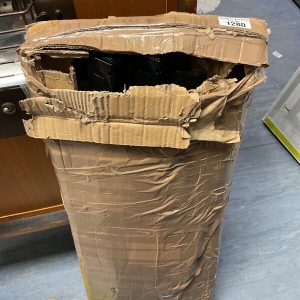 New shelving kit sealed in cardboard box, ready for assembly.