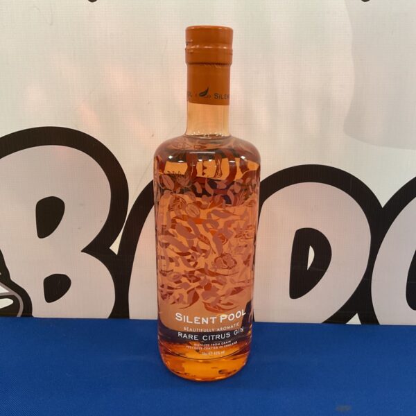 Sealed bottle of Silent Pool Citrus Gin, a premium craft spirit.