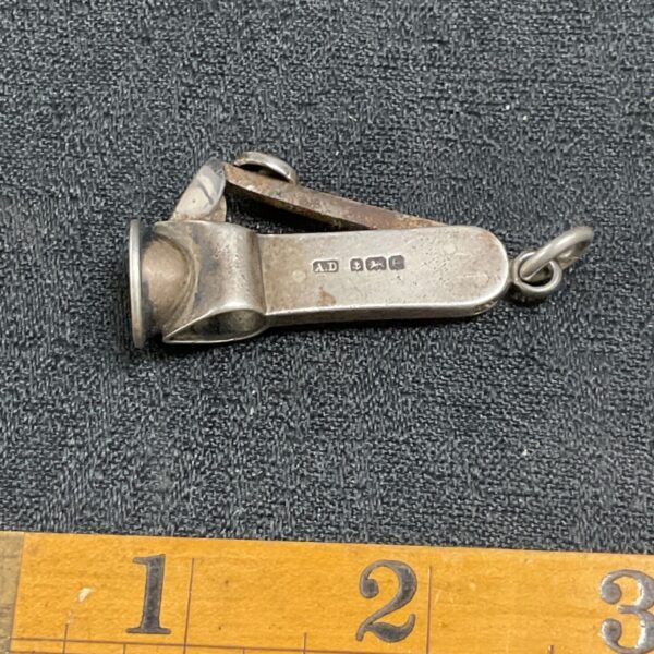 Antique silver cheroot cutter with hallmarked sterling silver.