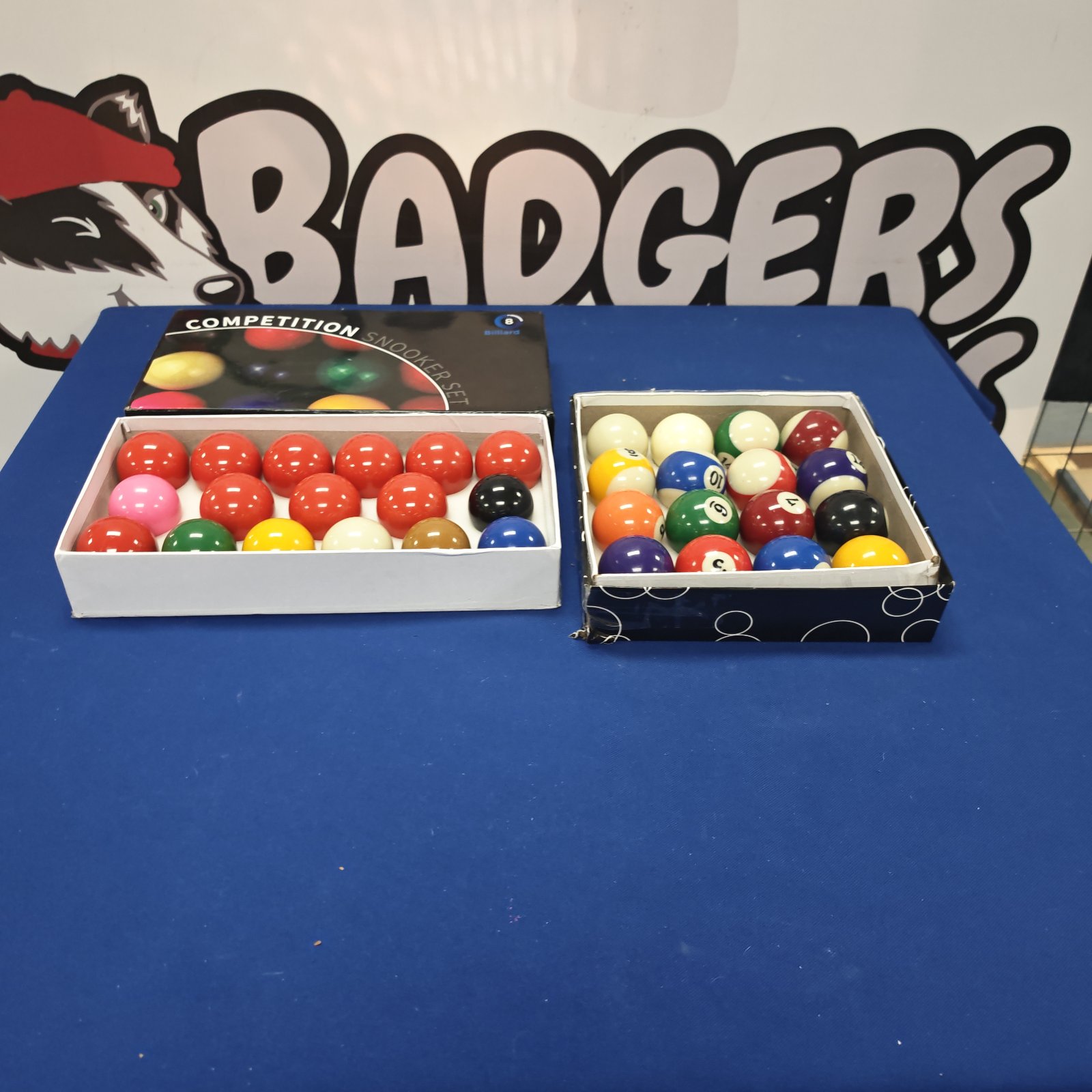 Complete snooker and pool ball set for game room fun.