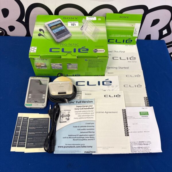 Boxed Sony Clié PEG-T675C personal organiser, vintage handheld computer.