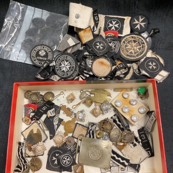 Vintage St John Ambulance Brigade collection of badges and cloth patches.