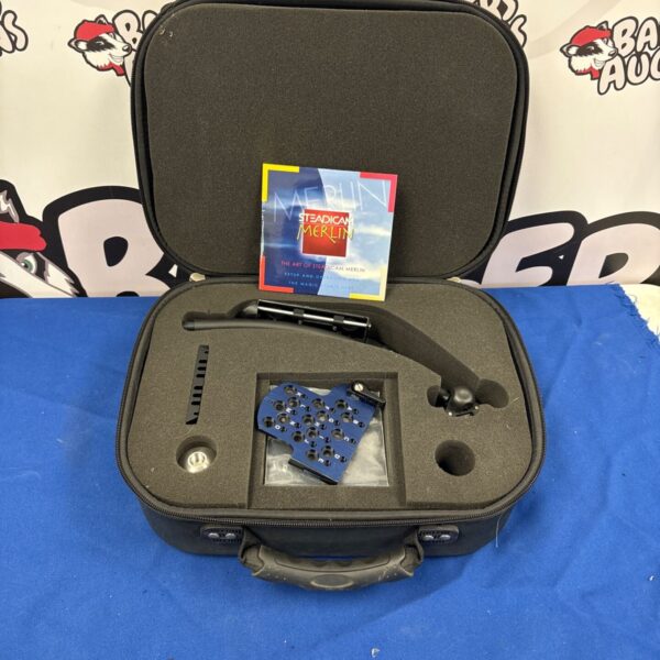 Steadicam Merlin handheld camera stabilizer system in a case.