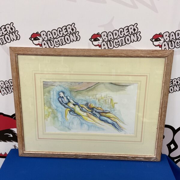 Stephanie Law watercolour painting of nude figures in a surreal scene.