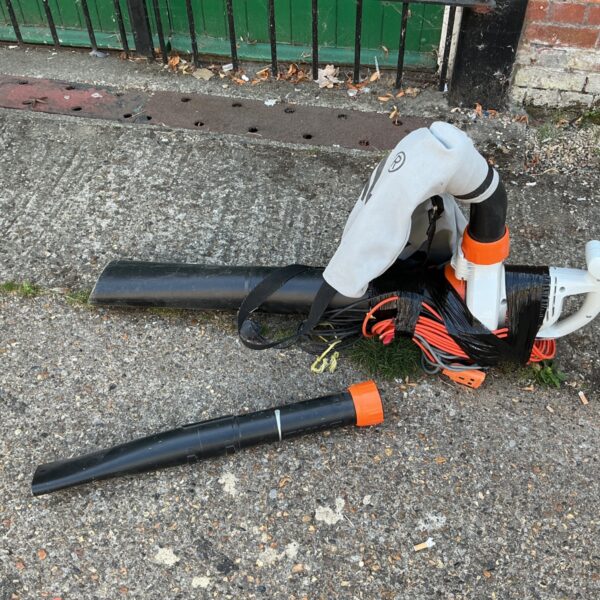 Stihl SHA 56 cordless leaf blower garden tool.