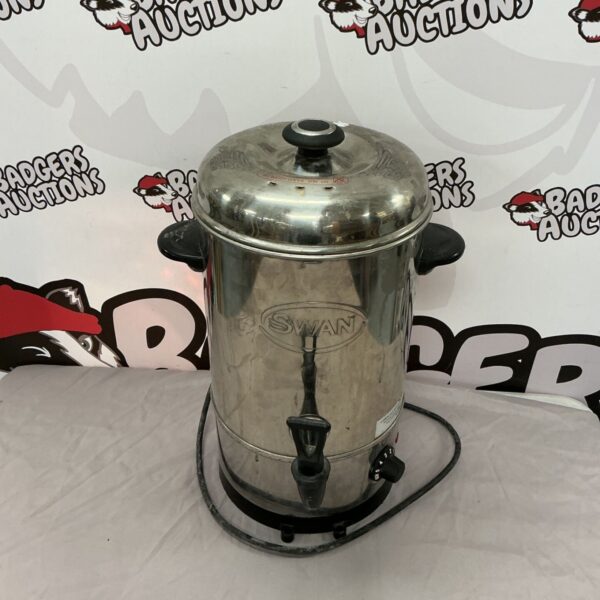Vintage Swan hot water urn, stainless steel electric kettle.