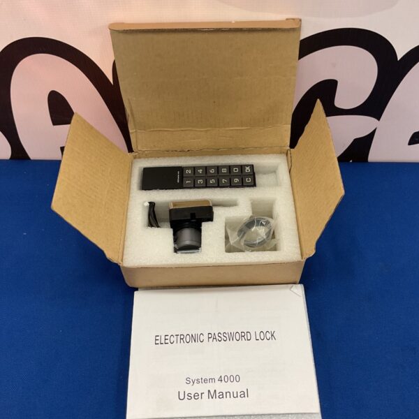 Vintage System 4000 electronic password lock with keypad.