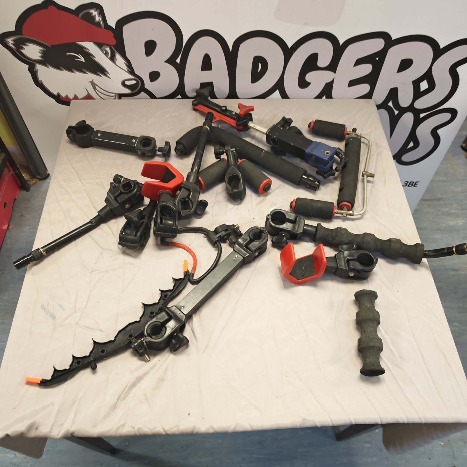 Tackle box clamp accessories kit for fishing rod holders.