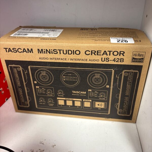 Tascam Mini Studio Creator US-42B audio interface in original box.