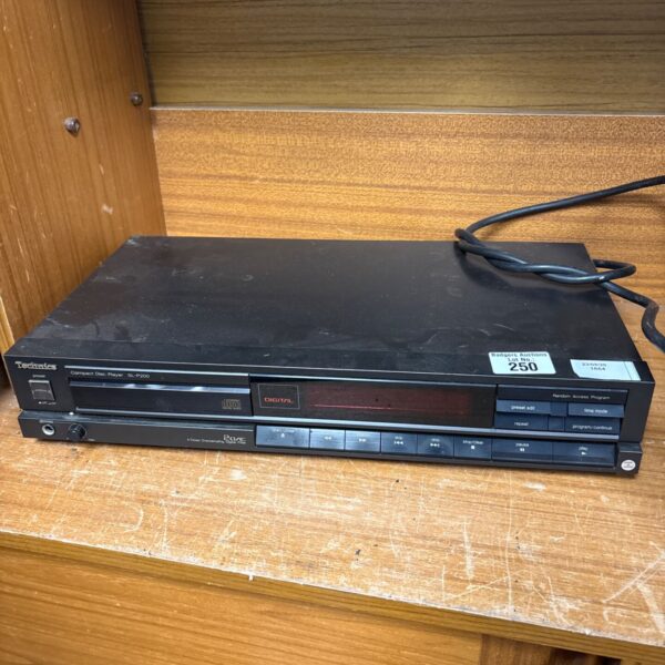 Vintage Technics SL-P200 compact disc player, front view.