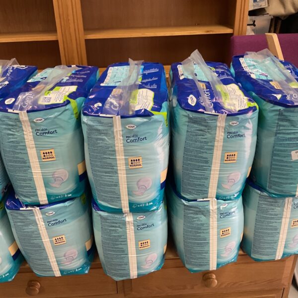 Lot of eight unopened Tena Proskin Comfort Pads for incontinence.