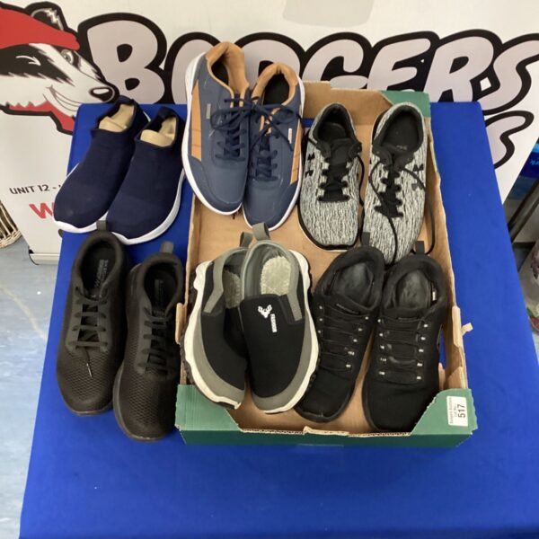 Mixed lot of six pairs of trainers including Sketchers sports shoes.