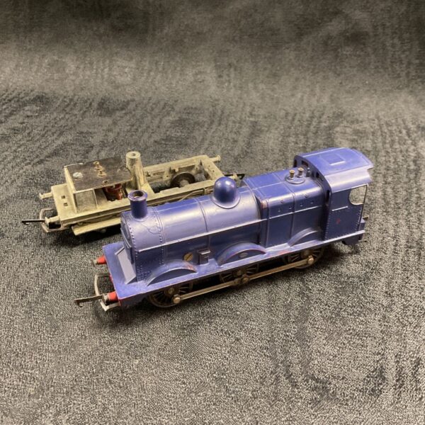 Triang Hornby OO gauge Jinty steam locomotive with spare chassis.