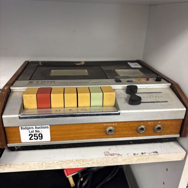 Vintage Trio KX-7010A cassette tape deck with front panel controls.