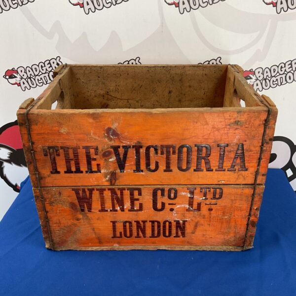 Vintage Victoria Wine Co Ltd wooden crate for collectors.