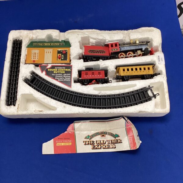 Vintage Coal Creek Railroad “Old Timer Express” train set packaging.